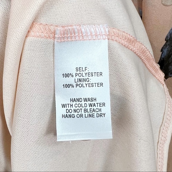 Lulus Blush Chiffon Floral Long Sleeve Shift Mini Dress Medium - Picture 10 of 12